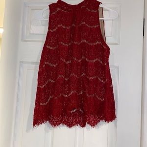 Red lace tank top